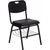 HERCULES Series 880 lb. Capacity Black Plastic Chair with Black Powder Coated Frame and Book Basket [RUT-GK01-BK-BAS-GG]