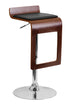Flach Furniture Walnut Bentwood Adjustable Height Bar Stool with Black Vinyl Seat and Drop Frame [SD-2075-1-WAL-GG]