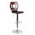 Flach Furniture Walnut Bentwood Adjustable Height Bar Stool with Black Vinyl Seat and Cutout Back [SD-2162-WAL-GG]