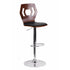 Flach Furniture Walnut Bentwood Adjustable Height Bar Stool with Black Vinyl Seat and Cutout Back [SD-2162-WAL-GG]