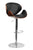 Flach Furniture Walnut Bentwood Adjustable Height Bar Stool with Curved Black Vinyl Seat and Back [SD-2203-WAL-GG]