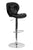 Flach Furniture Contemporary Tufted Black Vinyl Adjustable Height Bar Stool with Chrome Base [SD-2208-BK-GG]