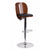 Flach Furniture Walnut Bentwood Adjustable Height Bar Stool with Black Vinyl Seat and Cutout Back [SD-2220-WAL-GG]