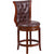 Flash Furniture High Dark Chestnut Wood Counter Height Stool with Hepatic Leather Swivel Seat - 26''