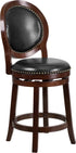 Flash Furniture High Cappuccino Counter Height Wood Barstool with Black Leather Swivel Seat - 26''