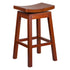 Flash Furniture 30'' High Saddle Seat Light Cherry Wood Barstool with Auto Swivel Seat Return