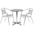 Flash Furniture 23.5"" Round Aluminum Indoor-Outdoor Table With 2 Slat Back Chairs