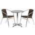 Flash Furniture 23.5"" Round Aluminum Indoor-Outdoor Table With 2 Rattan Chairs