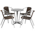 Flash Furniture 23.5"" Round Aluminum Indoor-Outdoor Table With 4 Rattan Chairs
