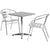 Flash Furniture 23.5"" Square Aluminum Indoor-Outdoor Table With 2 Slat Back Chairs