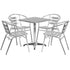Flash Furniture 23.5"" Square Aluminum Indoor-Outdoor Table With 4 Slat Back Chairs