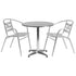 Flash Furniture 27.5"" Round Aluminum Indoor-Outdoor Table With 2 Slat Back Chairs