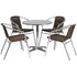 Flash Furniture 27.5"" Round Aluminum Indoor-Outdoor Table With 4 Rattan Chairs