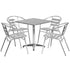 Flash Furniture 27.5"" Square Aluminum Indoor-Outdoor Table With 4 Slat Back Chairs