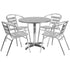 Flash Furniture 31.5"" Round Aluminum Indoor-Outdoor Table With 4 Slat Back Chairs