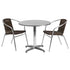 Flash Furniture 31.5"" Round Aluminum Indoor-Outdoor Table With 2 Rattan Chairs