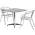 Flash Furniture 31.5"" Square Aluminum Indoor-Outdoor Table With 2 Slat Back Chairs