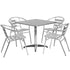 Flash Furniture 31.5"" Square Aluminum Indoor-Outdoor Table With 4 Slat Back Chairs