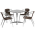 Flash Furniture 31.5"" Square Aluminum Indoor-Outdoor Table With 4 Rattan Chairs