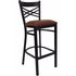Flash Furniture HERCULES Series Black X Back Metal Restaurant Bar Stool with Burgundy Vinyl Seat