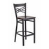 HERCULES Series Black ""X"" Back Metal Restaurant Barstool - Walnut Wood Seat [XU-6F8BXBK-BAR-WALW-GG]