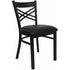 Flash Furniture HERCULES Series Black ""X"" Back Metal Restaurant Chair with Black Vinyl Seat