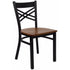 Flash Furniture HERCULES Series Black ""X"" Back Metal Restaurant Chair with Cherry Wood Seat