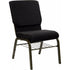 Flash Furniture HERCULES Series 18.5W Black Dot Patterned Church Chair with Book Rack-Gold Vein