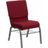 Flash Furniture HERCULES Series 18.5 Wide Burgundy Church Chair with Book Rack-Silver Vein Frame