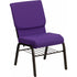 Flash Furniture HERCULES Series 18.5W Purple Church Chair with Book Rack-Gold Vein Frame