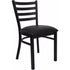 HERCULES Series Black Ladder Back Metal Restaurant Chair - Black Vinyl Seat [XU-DG694BLAD-BLKV-GG]