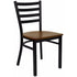 HERCULES Series Black Ladder Back Metal Restaurant Chair - Cherry Wood Seat [XU-DG694BLAD-CHYW-GG]