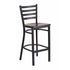 HERCULES Series Black Ladder Back Metal Restaurant Barstool - Walnut Wood Seat [XU-DG697BLAD-BAR-WALW-GG]