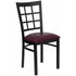 HERCULES Series Black Window Back Metal Restaurant Chair - Burgundy Vinyl Seat [XU-DG6Q3BWIN-BURV-GG]