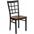 HERCULES Series Black Window Back Metal Restaurant Chair - Cherry Wood Seat [XU-DG6Q3BWIN-CHYW-GG]