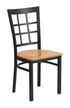 Flash Furniture HERCULES Series Black Window Back Metal Restaurant Chair - Natural Wood Seat [XU-DG6Q3BWIN-NATW-GG]