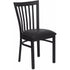 HERCULES Series Black School House Back Metal Restaurant Chair - Black Vinyl Seat [XU-DG6Q4BSCH-BLKV-GG]