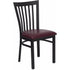 HERCULES Series Black School House Back Metal Restaurant Chair - Burgundy Vinyl Seat [XU-DG6Q4BSCH-BURV-GG]