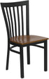 HERCULES Series Black School House Back Metal Restaurant Chair - Cherry Wood Seat [XU-DG6Q4BSCH-CHYW-GG]