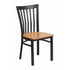 HERCULES Series Black School House Back Metal Restaurant Chair - Natural Wood Seat [XU-DG6Q4BSCH-NATW-GG]