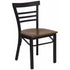 HERCULES Series Black Ladder Back Metal Restaurant Chair - Cherry Wood Seat [XU-DG6Q6B1LAD-CHYW-GG]