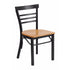 Flash Furniture HERCULES Series Black Ladder Back Metal Restaurant Chair - Natural Wood Seat [XU-DG6Q6B1LAD-NATW-GG]