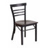 Flash Furniture HERCULES Series Black Ladder Back Metal Restaurant Chair - Walnut Wood Seat [XU-DG6Q6B1LAD-WALW-GG]
