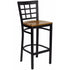 HERCULES Series Black Window Back Metal Restaurant Bar Stool - Cherry Wood Seat [XU-DG6R7BWIN-BAR-CHYW-GG]