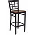 HERCULES Series Black Window Back Metal Restaurant Bar Stool - Mahogany Wood Seat [XU-DG6R7BWIN-BAR-MAHW-GG]