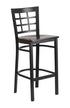 Flash Furniture HERCULES Series Black Window Back Metal Restaurant Barstool - Walnut Wood Seat [XU-DG6R7BWIN-BAR-WALW-GG]