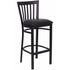 HERCULES Series Black School House Back Metal Restaurant Bar Stool - Black Vinyl Seat [XU-DG6R8BSCH-BAR-BLKV-GG]