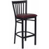 HERCULES Series Black School House Back Metal Restaurant Bar Stool - Burgundy Vinyl Seat [XU-DG6R8BSCH-BAR-BURV-GG]