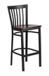 Flash Furniture HERCULES Series Black School House Back Metal Restaurant Barstool - Walnut Wood Seat [XU-DG6R8BSCH-BAR-WALW-GG]