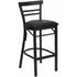 HERCULES Series Black Ladder Back Metal Restaurant Bar Stool - Black Vinyl Seat [XU-DG6R9BLAD-BAR-BLKV-GG]